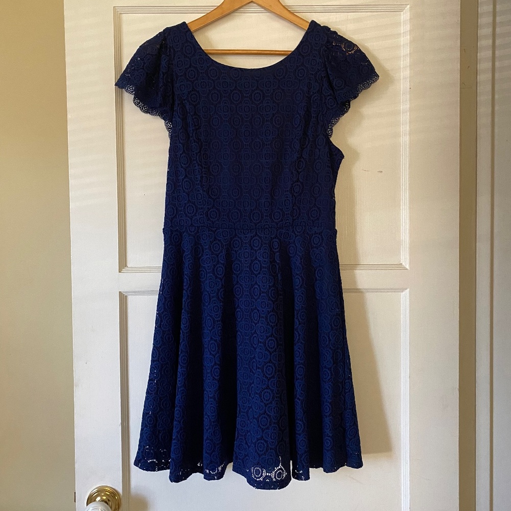 Navy Blue Lace Dress